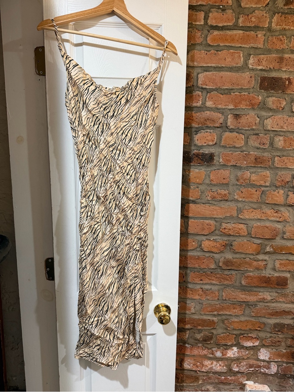 For love and lemons animal print silky midi dress